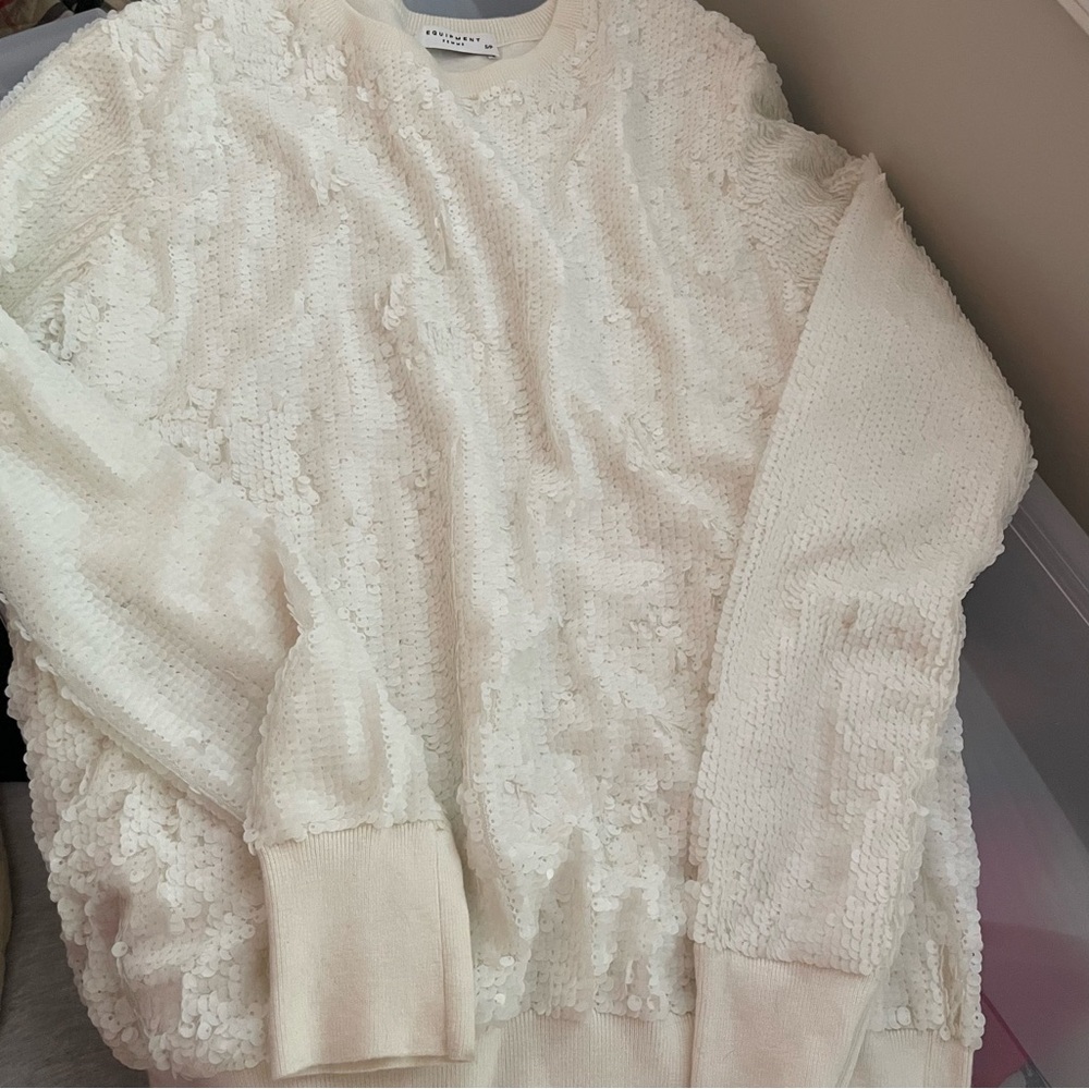 Equipment White Femme Shane Sequin Sweatshirt